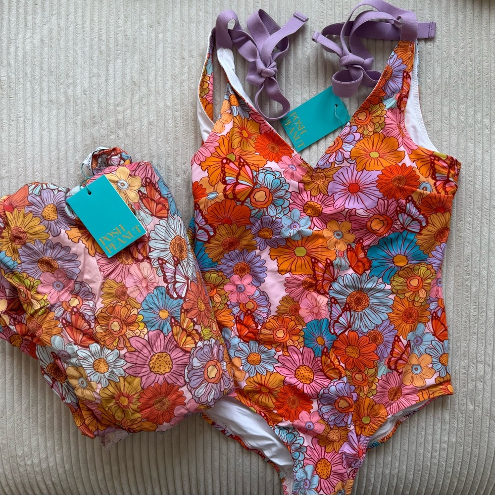 Posh Peanut Meadow Women’s L Swim and matching Kimono - Picture 1 of 1